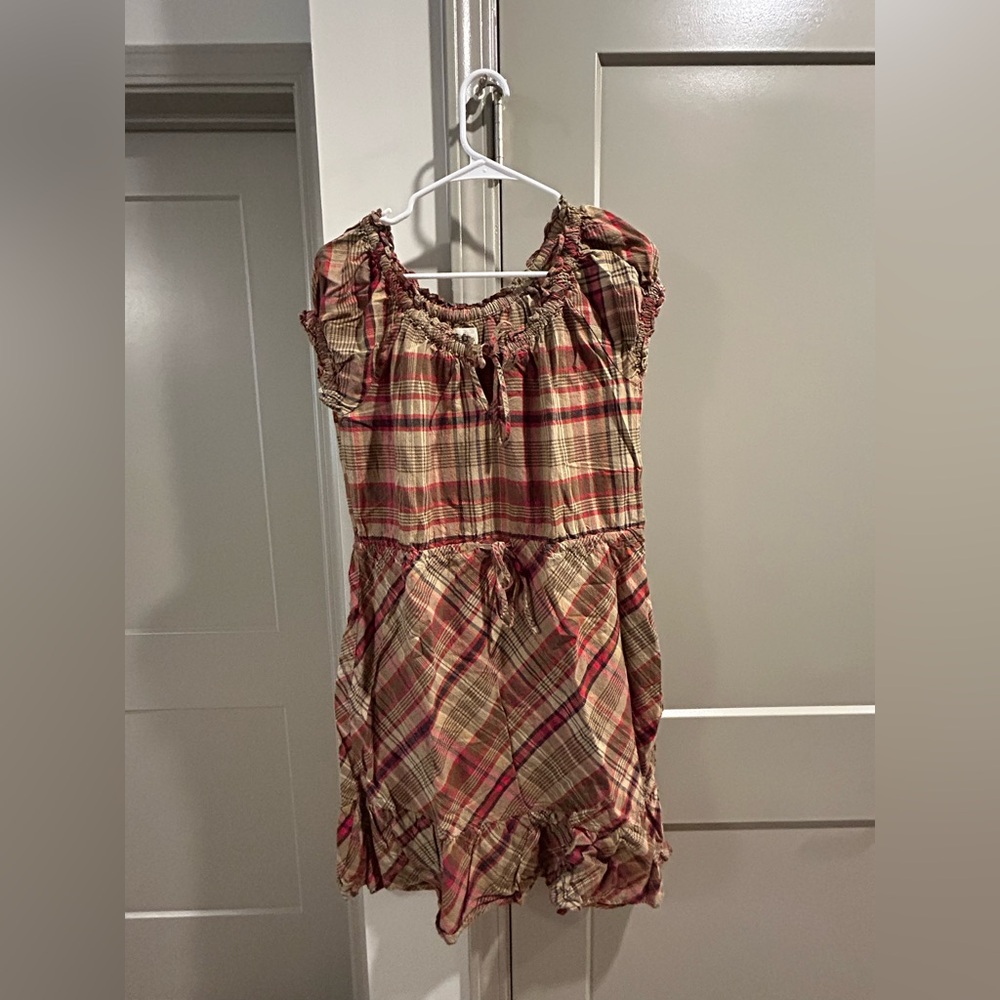 Converse Plaid Dress - Red and Tan